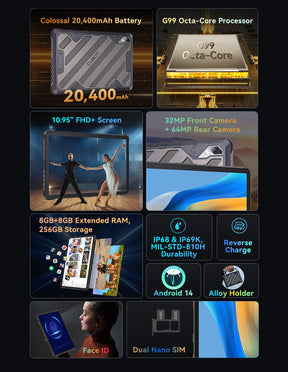 CUBOT tab kingkong 2 CPU:MT8788 120Hz 10,95 polegadas 10,95 polegadas 10600MAH bateria grande 8+256G 4G