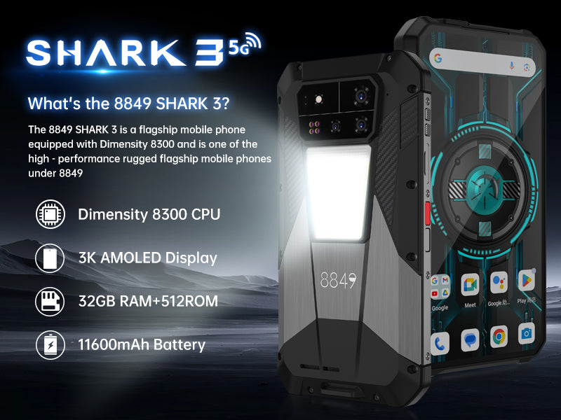 8849 Shark 3 CPU:Dimensão 8300 120Hz 6,73 polegadas, 16GB RAM, 512GB ROM