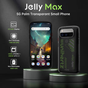 Unihertz Jelly Max 5,05 polegadas [banda de frequência global 5G] 12+256G 4000mAh 4G smartphone, 12GB RAM 256GB ROM
