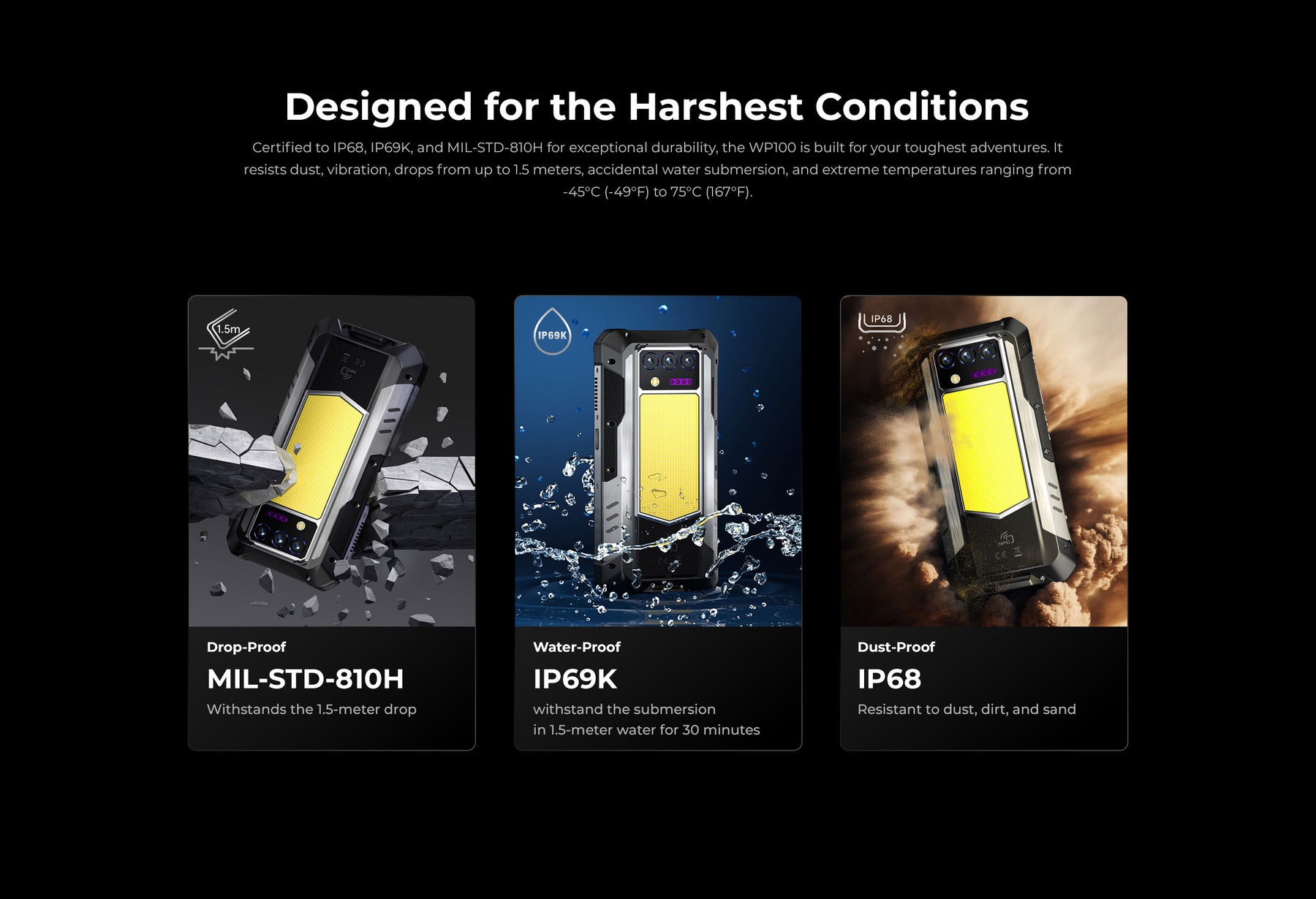 OUKITEL WP100 Distance Measuring Editionk,CPU:Dimensity 7300 120Hz 6.8inch,33000MAH Battery,12GB RAM,512GB ROM