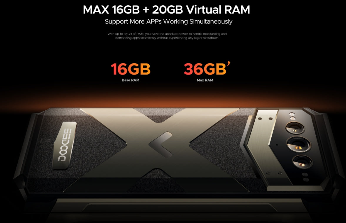 DOOGEE V MAX PLUS, CPU Dimension 7050 120Hz 6,58 Inches, [5G Global Frequency Band] 16GB RAM, 512GB ROM