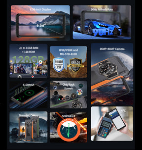 CUBOT KINGKONG ACE 2 CPU:G85 120Hz 6,56 polegadas 6GB RAM 128GB ROM