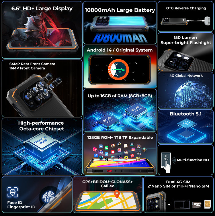 HOTWAV CYBER 13 CPU: T606 120 Hz 6,6 polegadas 8GB RAM 128GB ROM