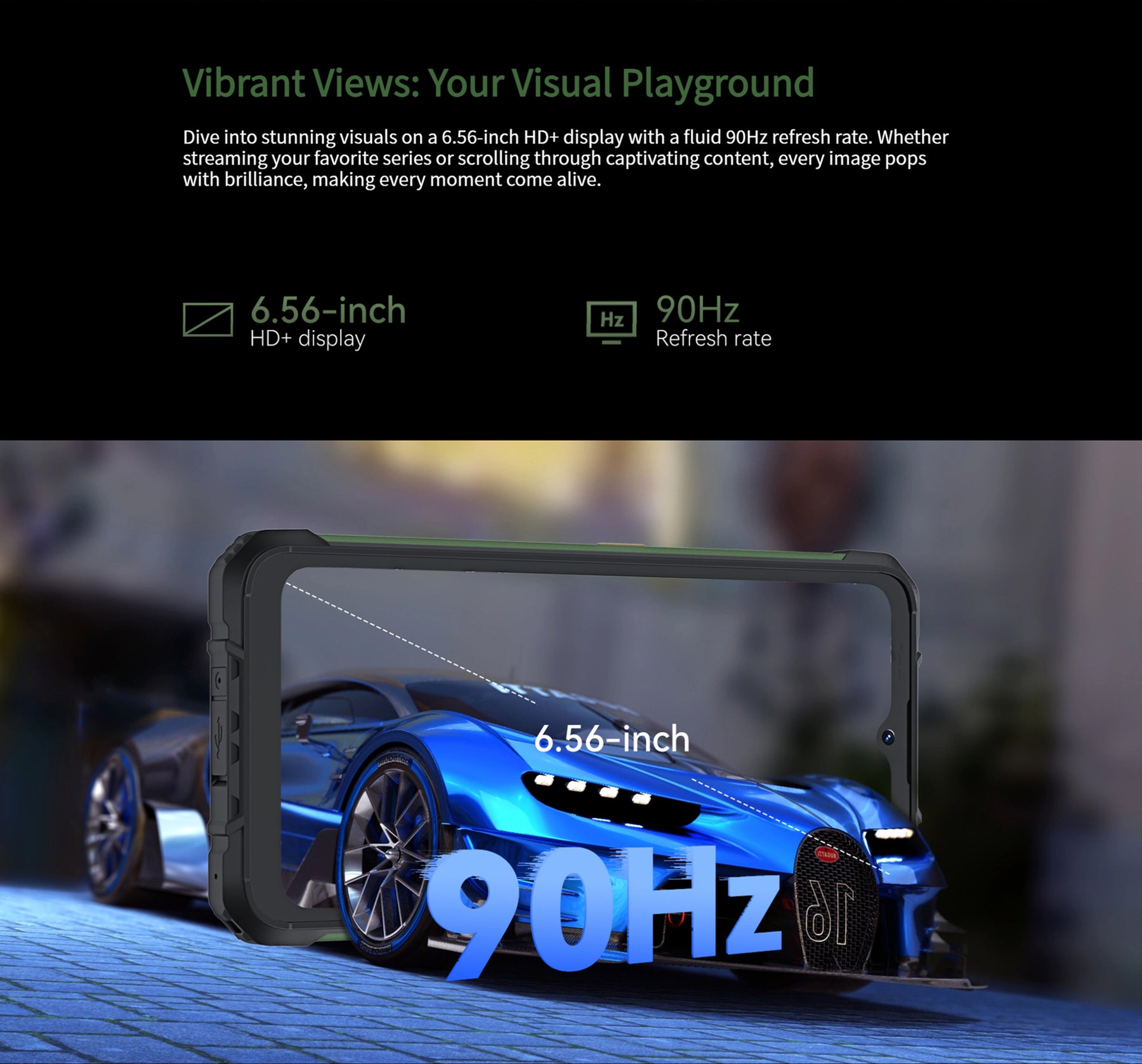 CUBOT KINGKONG ACE 2 CPU:G85 120Hz 6,56 polegadas 6GB RAM 128GB ROM