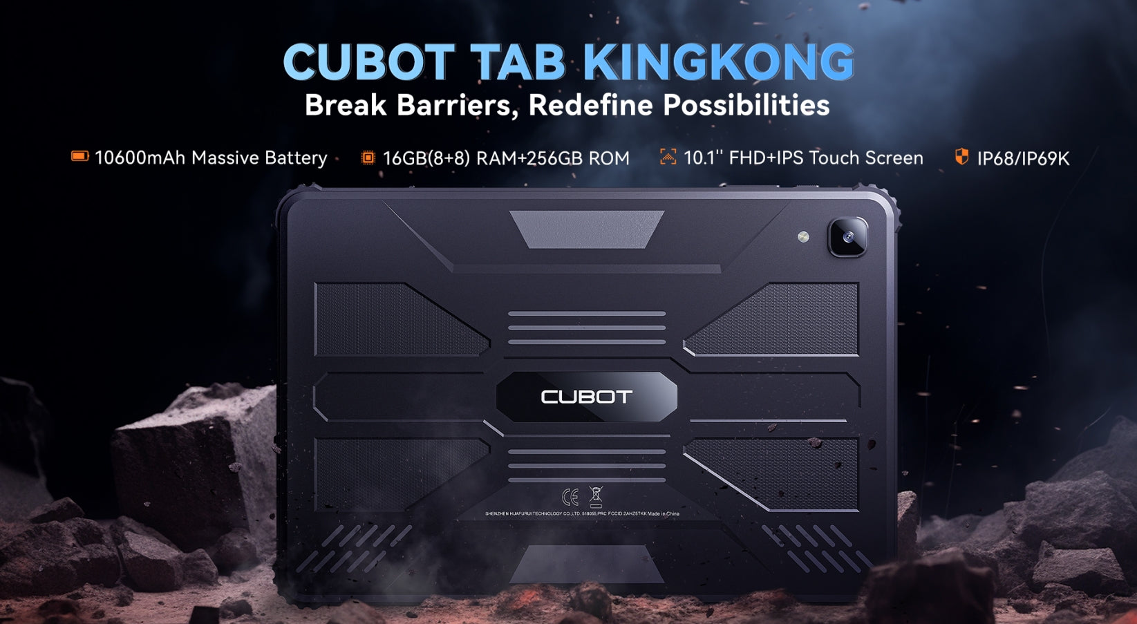 Cubot TAB KINGKONG Helio MT8788 120Hz tela de 10,1 polegadas 16GB memória 256GB ROM