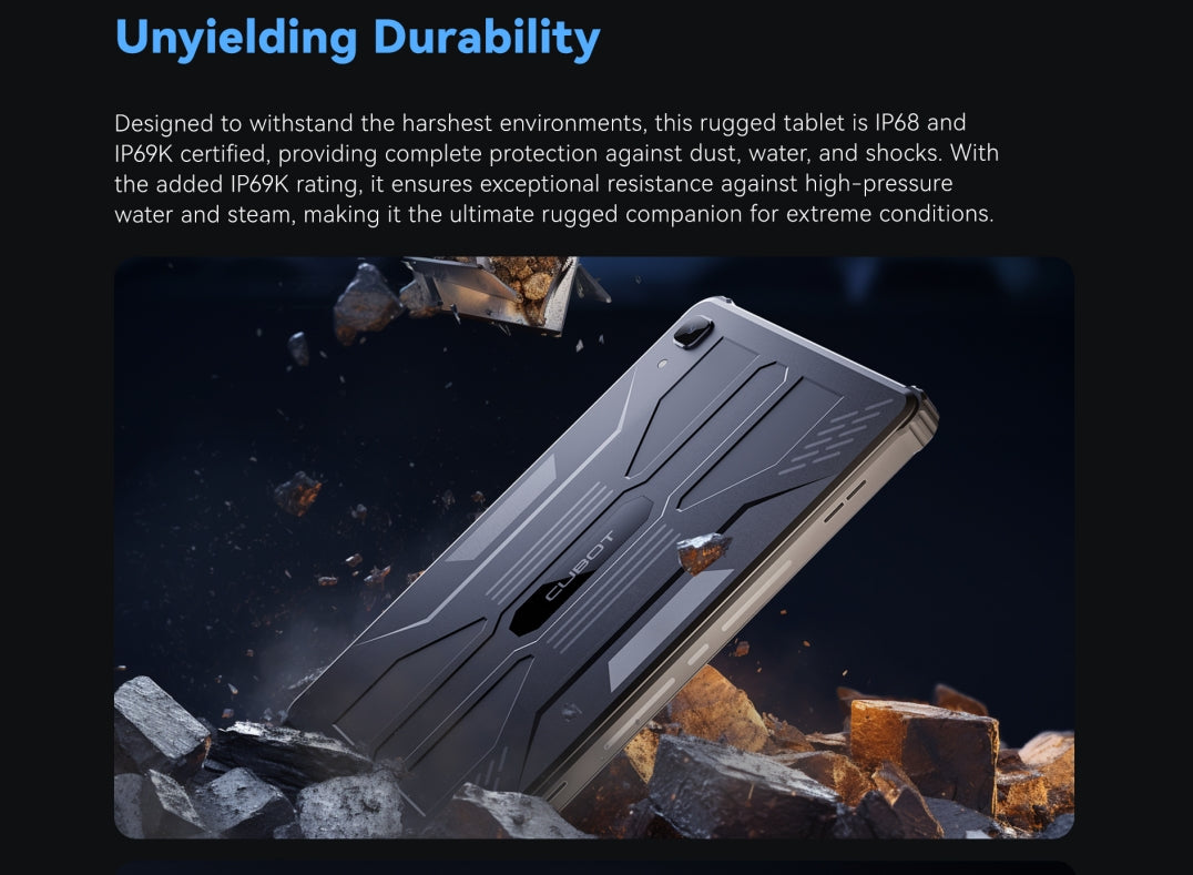 Cubot TAB KINGKONG Helio MT8788 120Hz tela de 10,1 polegadas 16GB memória 256GB ROM