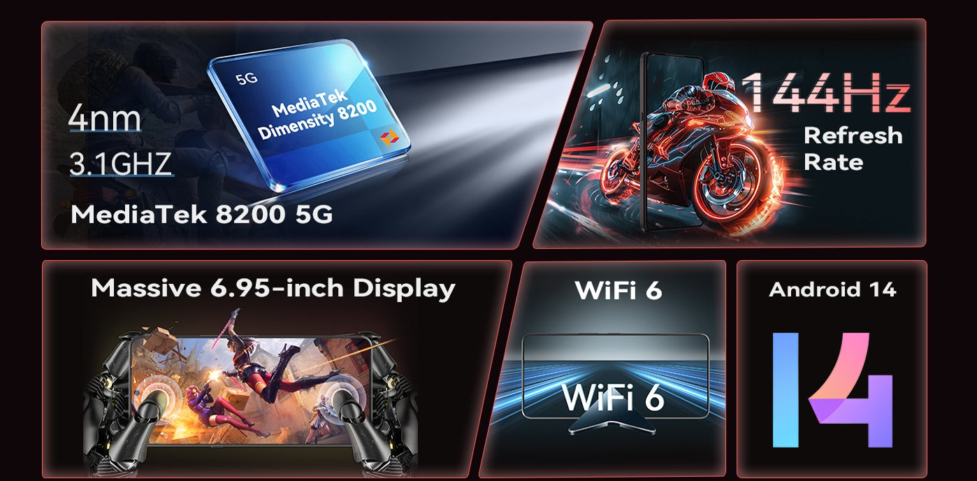 Cubot MAX 5 Helio Dimensity 8200 120Hz tela de 6,95 polegadas 5G 12GB memória 256GB ROM