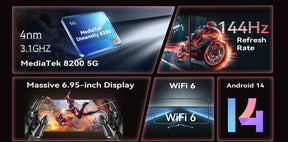 Cubot MAX 5 Helio Dimensity 8200 120Hz tela de 6,95 polegadas 5G 12GB memória 256GB ROM