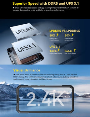 Cubot KingKong X Helio Dimensity 7050 120Hz tela de 6,583 polegadas 16GB 256/512GB ROM