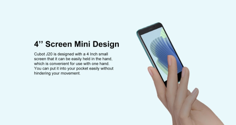 Cubot J20 Helio MT67392 Tela de 120 Hz e 4,0 polegadas 2GB RAM 16GB ROM