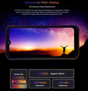 HOTWAV T7 PRO Helio MT8878 Tela de 120 Hz e 6,6 polegadas 6GB RAM 256GB ROM