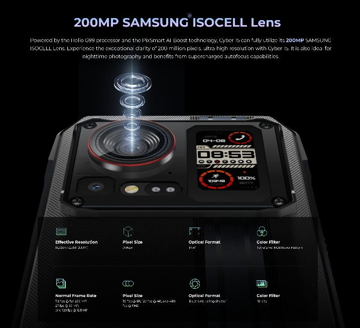 HOTWAV Cyber 15 4G tela de 6,6 polegadas smartphone à prova de triplo 12 GB de RAM 256 GB de ROM