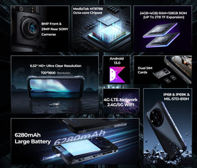 HOTWAV T7 tela de 6,52 polegadas 4GB RAM 128GB ROM