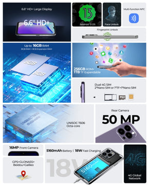 HOTWAV NOTE 13 PRO tela de 6,6 polegadas 8GB RAM  256GB ROM