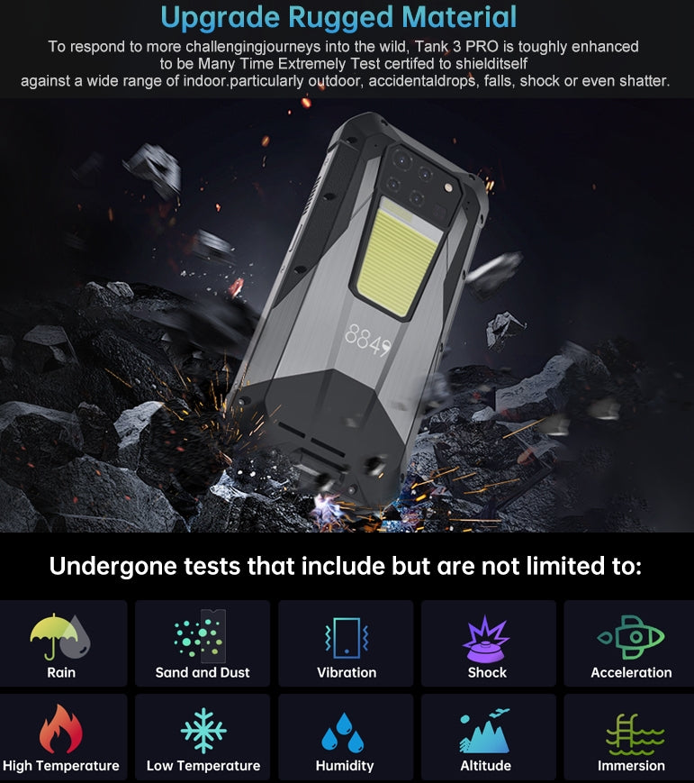 8849 TANK 3 PRO 6,79 polegadas 5G projetor luz de acampamento 23800mAh bateria super grande smartphone triplo 16/18GB RAM 512GB ROM