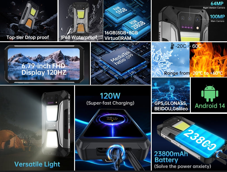 8849 TANK 2 PRO CPU MT6789 120Hz 6,81 polegadas [banda de frequência global 5G] 12GB RAM 512GB ROM