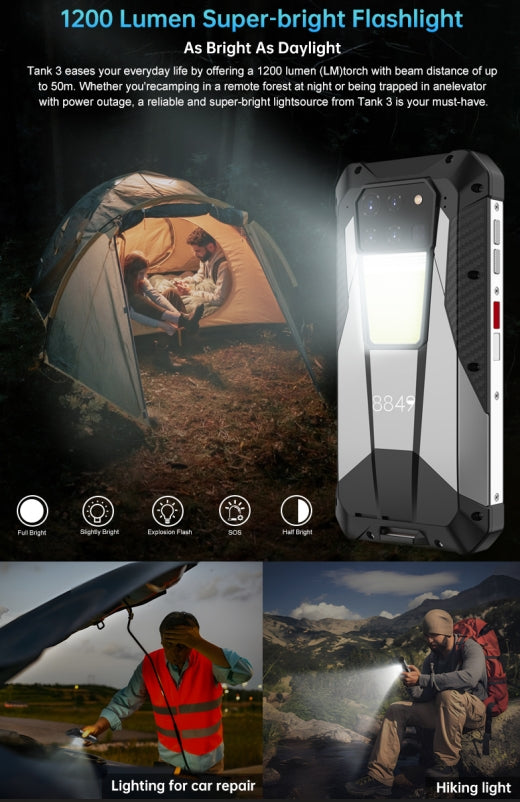 8849 TANK 36,79 polegadas [banda de frequência global 5G] 23800mAh tela grande de 6,79 polegadas 16GB + 512GB smartphone de três provas