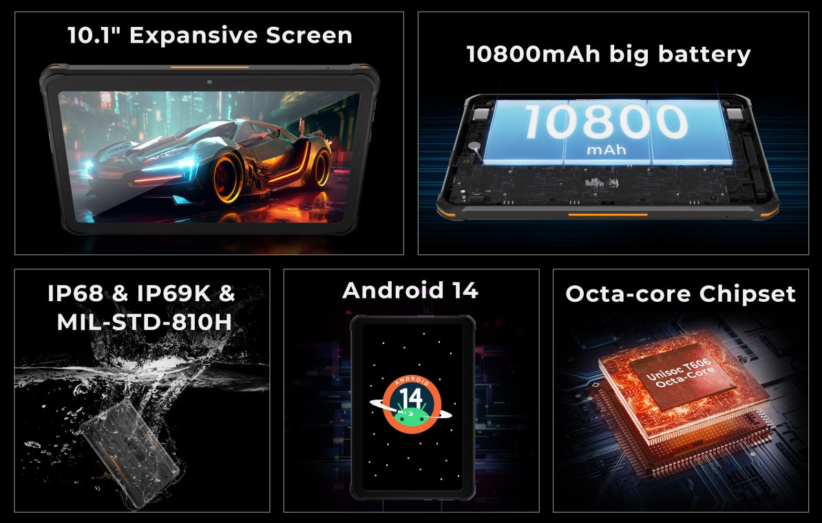 HOTWAV R8 CPU: T606 120 Hz tela de 10,1 polegadas 4GB RAM 128GB ROM