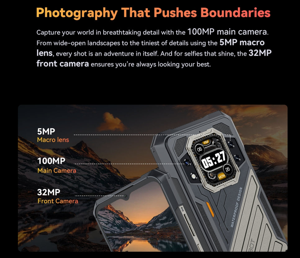 CUBOT KINGKONG X PRO CPU: Dimensity 8200 120Hz 6,72 polegadas 5G 12/24GB RAM 256GB ROM