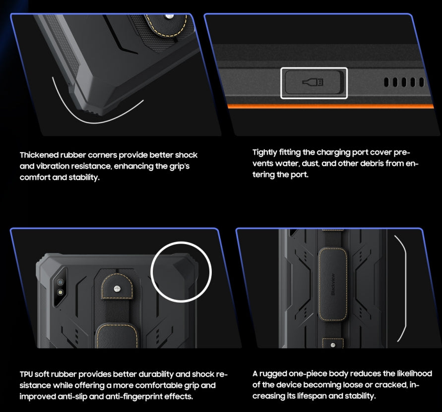 Blackview Active 8 Pro, 22000MAH grande bateria, 4G três comprimidos, 8GB RAM, 256GB ROM