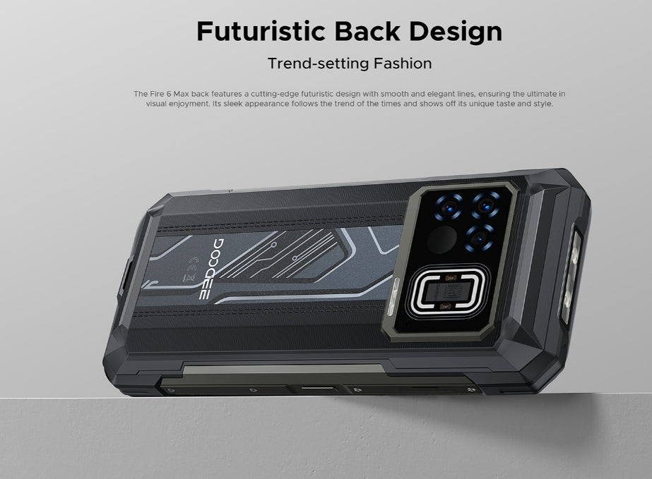 DOOGEE FIRE 6 MAX, CPU: Tamanho 7050 120Hz 6,72 polegadas, [banda de frequência global 5G]  20800mAh grande bateria 8GB RAM, 256GB ROM