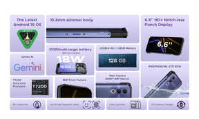 DOOGEE Blade20, CPU: T7200 120Hz de 6,6 polegadas,4GB RAM, 128GB ROM