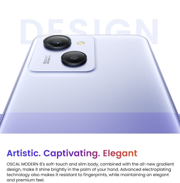 OSCAL MODERN 8, Helio T616 120Hz 6.75-inch screen, 4G Cost-effective Smartphone, 8GB RAM, 256GB ROM