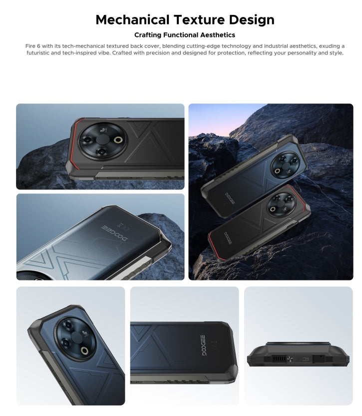 DOOGEE Fire 6,CPU Unisoc T606 120Hz 6.56inch,4G Rugged smartphone 6GB RAM,256GB ROM