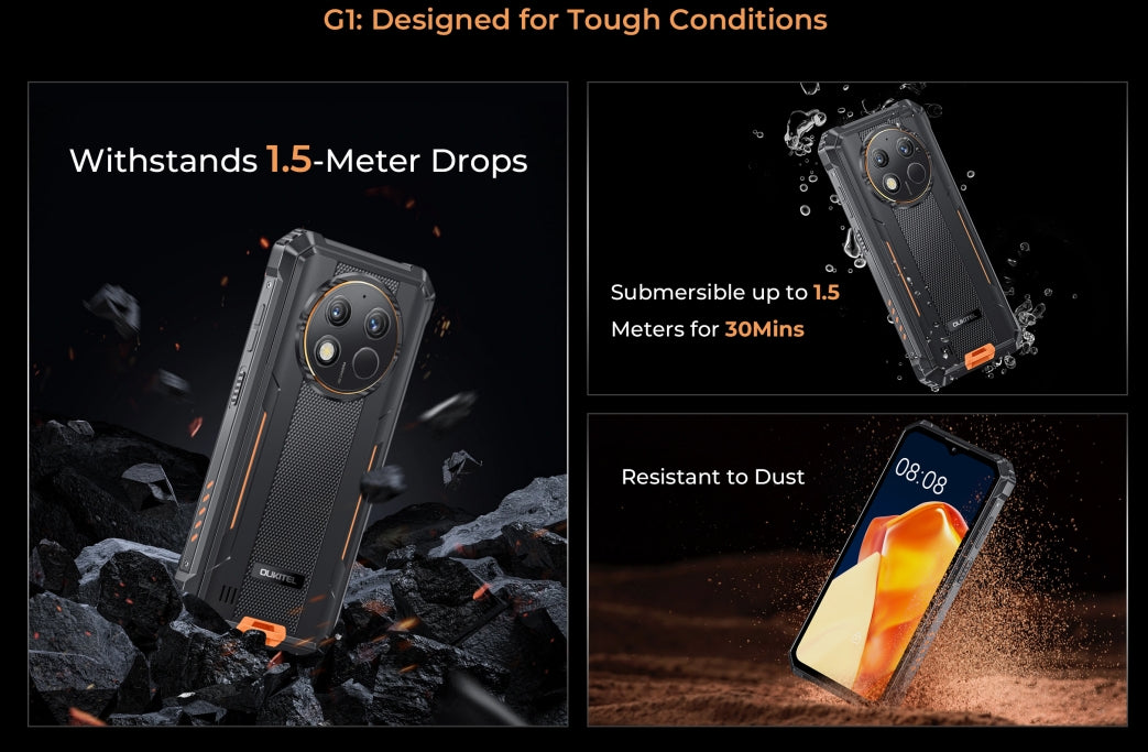 OUKITEL G1, CPU T606 120Hz 6.52 inches, 6GB RAM, 256GB ROM