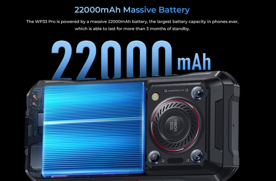 OUKITEL WP33 PRO, CPU Dimensity 6100+120Hz 6.6-inch,8GB RAM, 256GB ROM