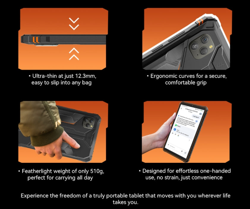 Blackview Active 5, CPU: T615 90Hz 8,68 polegadas, Android 15,8GB RAM 128GB ROM