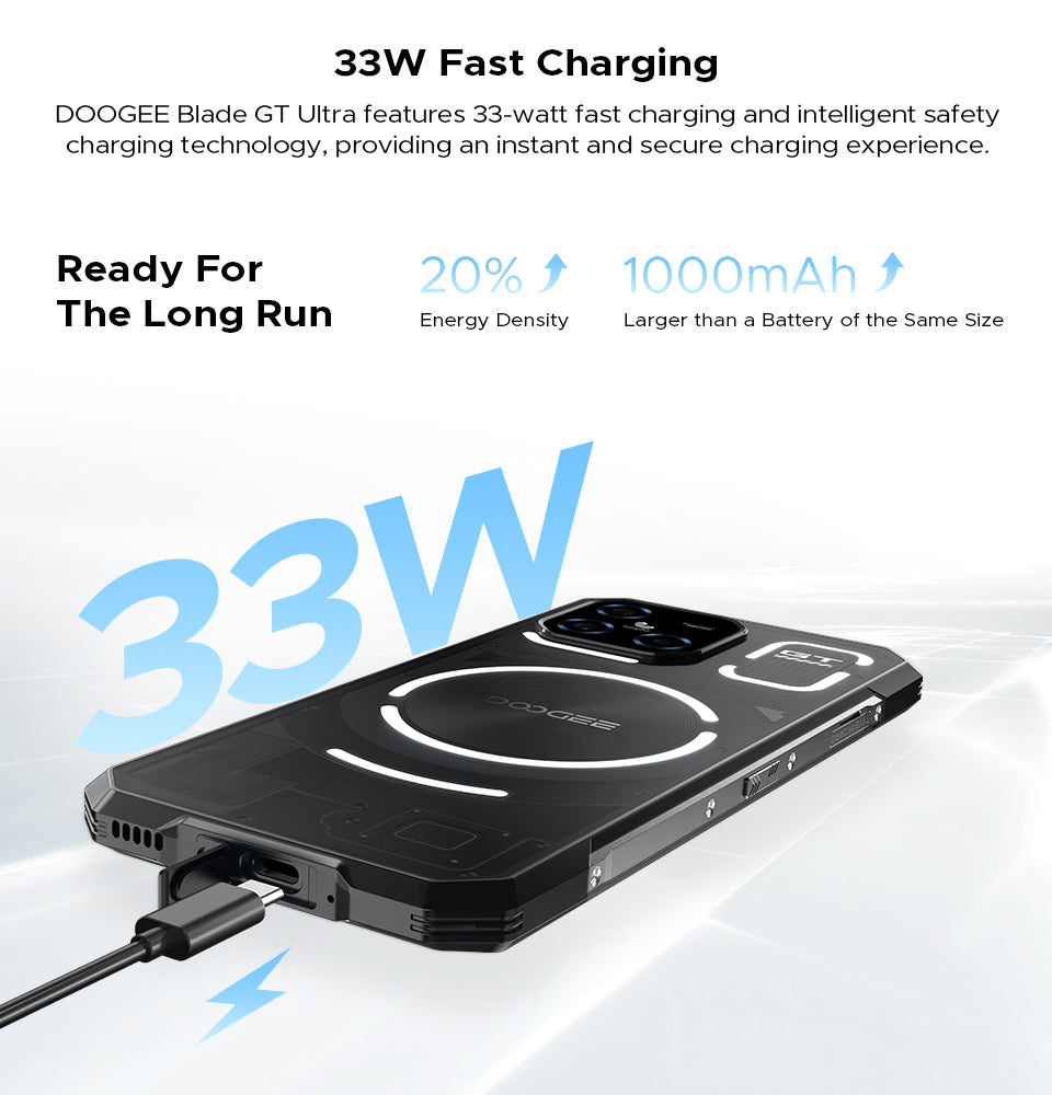 DOOGEE Blade GT Ultra, CPU: tamanho 7300 120Hz 6,72 polegadas,  16GB RAM, 512GB ROM