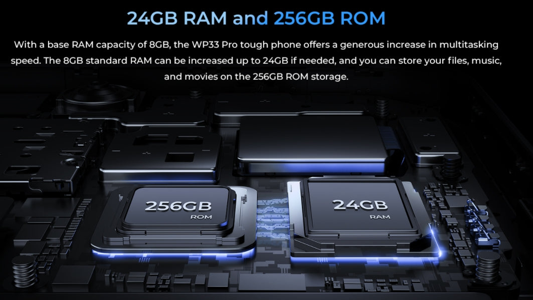 OUKITEL WP33 PRO, CPU Dimensity 6100+120Hz 6.6-inch,8GB RAM, 256GB ROM