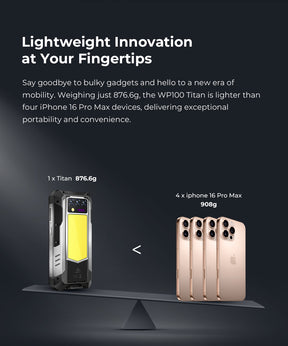 OUKITEL WP100 TITAN,CPU:Dimensity 7300 120Hz 6.8-inch screen,33000mAh Battery,16GB RAM,512GB ROM