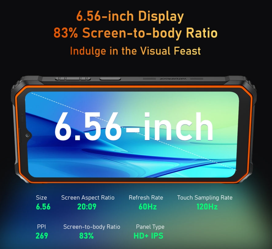 Blackview BV6200 PRO, CPU P35 120Hz 6.56 Inches,6GB RAM, 128GB ROM