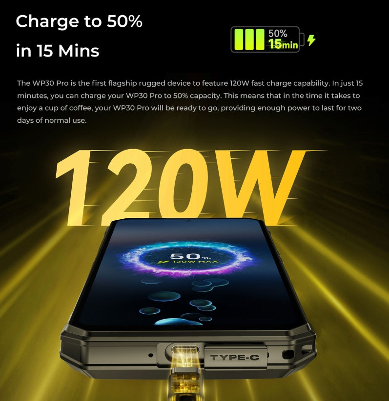 OUKITEL WP30 PRO, CPU Dimensity 8050 120Hz 6.78 Inches,12GB RAM, 512GB ROM