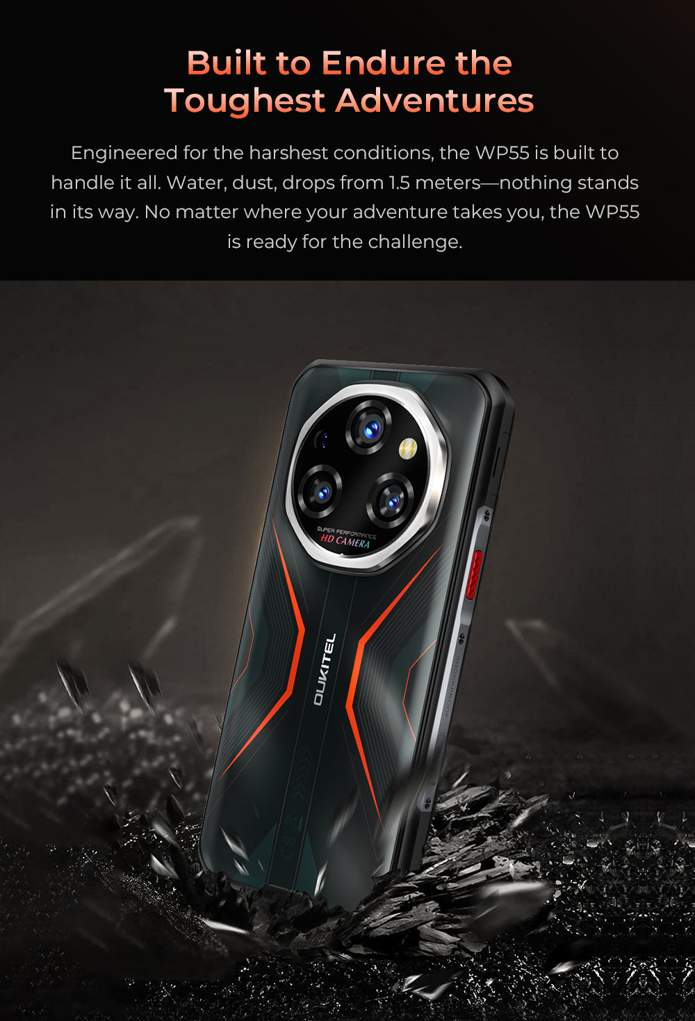 OUKITEL WP55,CPU:Dimensity 7025  120Hz  6.6-inch,12GB RAM,256GB ROM