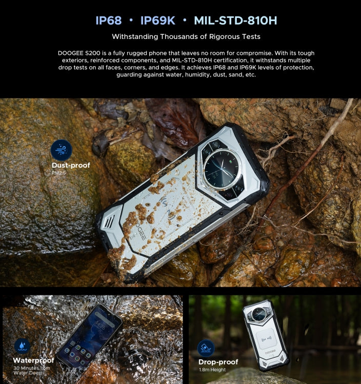 DOOGEE S200, CPU: Dimensity 7050 120Hz 6.72 Inches, [ 5G Global Frequency Band] 12GB RAM, 256GB ROM