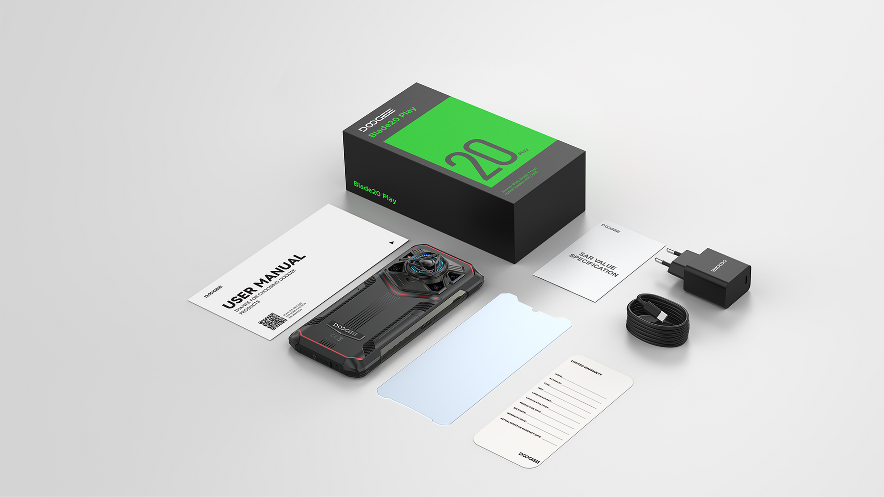 DOOGEE Blade20 Play, CPU: Tamanho 7050 120Hz 6,6 polegadas, 8GB RAM, 256GB ROM