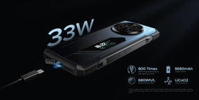 DOOGEE V40 Pro tela principal de 6,78 polegadas tela traseira multifuncional IPS de 1,47 polegadas 16GB RAM 512GB ROM.