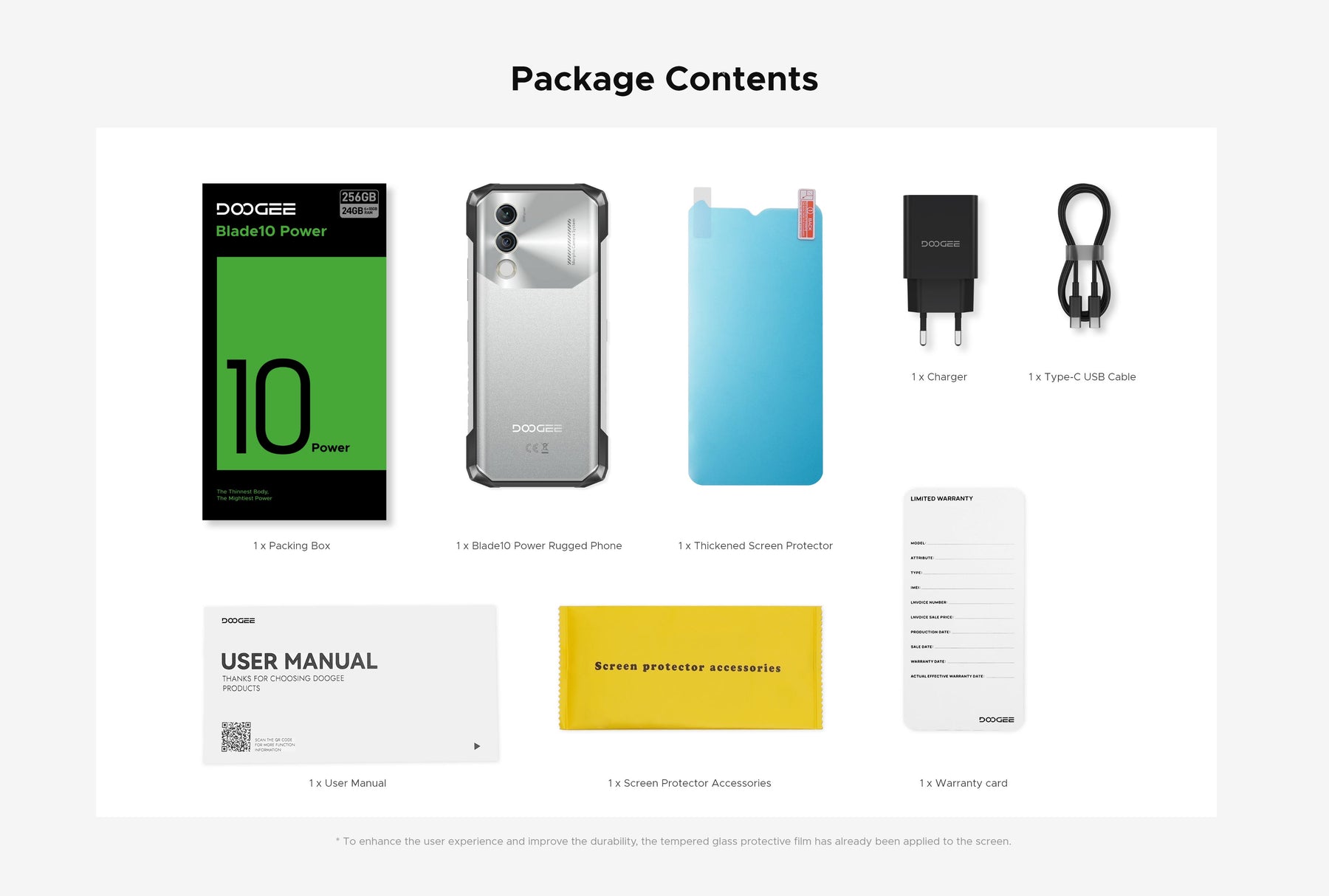 DOOGEE Blade 10 power fornecimento de energia, CPU: T615 120Hz de 6,6 polegadas, venda quente de novo NFC 4G três provas smartphone, 6GB RAM, 256GB ROM