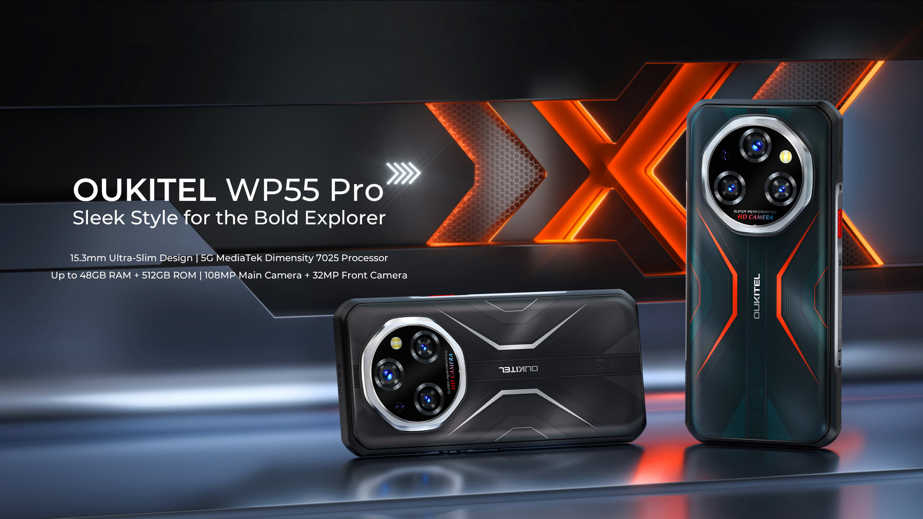 OUKITEL WP55 PRO,CPU:Dimensity 7025 120Hz 6.6-inch,16GB RAM,512GB ROM