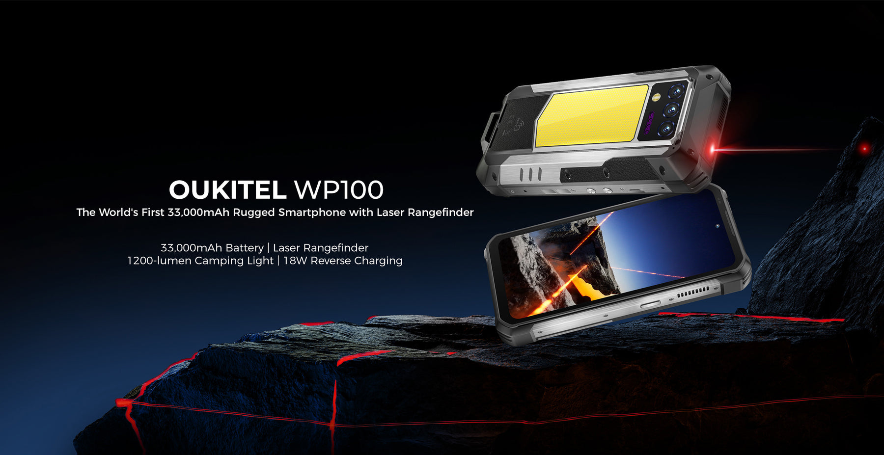 OUKITEL WP100 Distance Measuring Editionk,CPU:Dimensity 7300 120Hz 6.8inch,33000MAH Battery,12GB RAM,512GB ROM