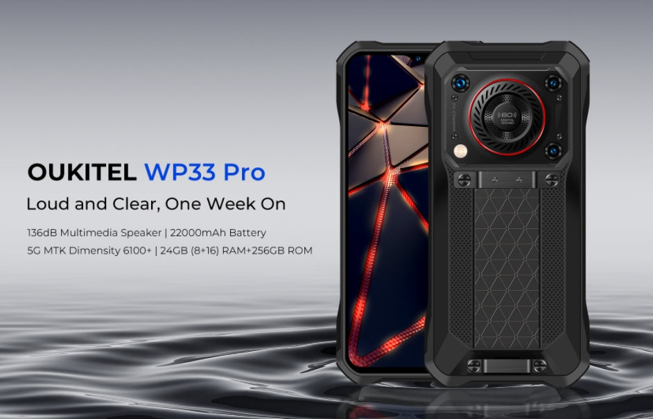 OUKITEL WP33 PRO, CPU Dimensity 6100+120Hz 6.6-inch,8GB RAM, 256GB ROM