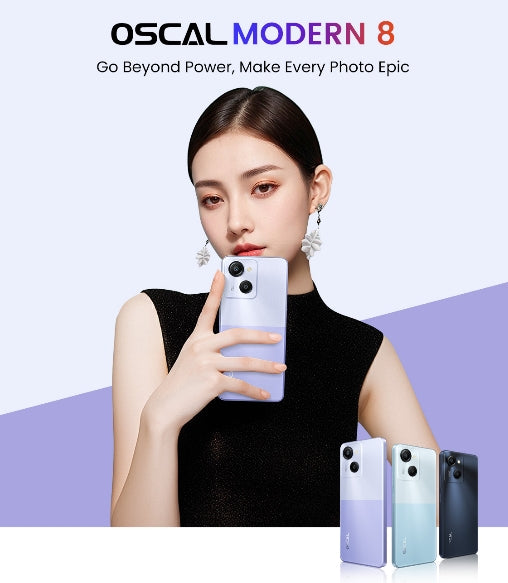 OSCAL MODERN 8, Helio T616 120Hz 6.75-inch screen, 4G Cost-effective Smartphone, 8GB RAM, 256GB ROM