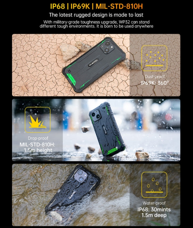 OUKITEL WP32, CPU T606 120Hz 5.93 inches,4GB RAM, 128GB ROM