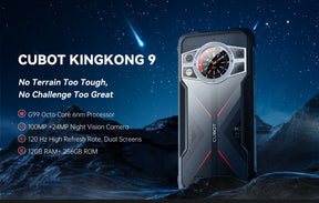 Cubot KingKong 9 120Hz Tela de 6,583 polegadas 12GB RAM 256GB ROM Câmera de 100MP NFC