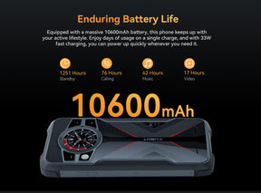 Cubot KingKong 9 120Hz Tela de 6,583 polegadas 12GB RAM 256GB ROM Câmera de 100MP NFC