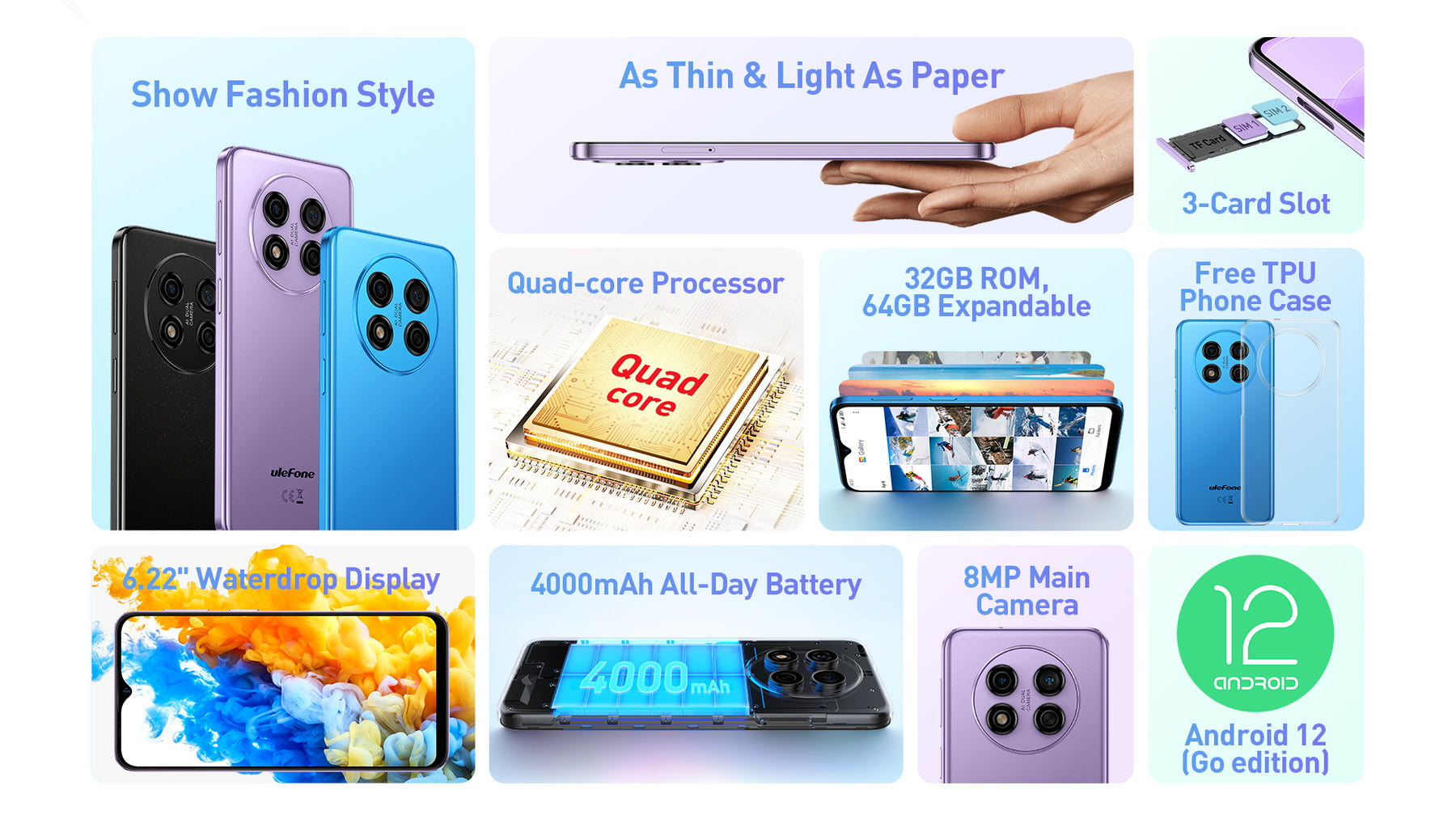 Ulefone NOTE 15 CPU: MT6580 6,22 polegadas 2GB RAM64GB ROM [Full Netcom]